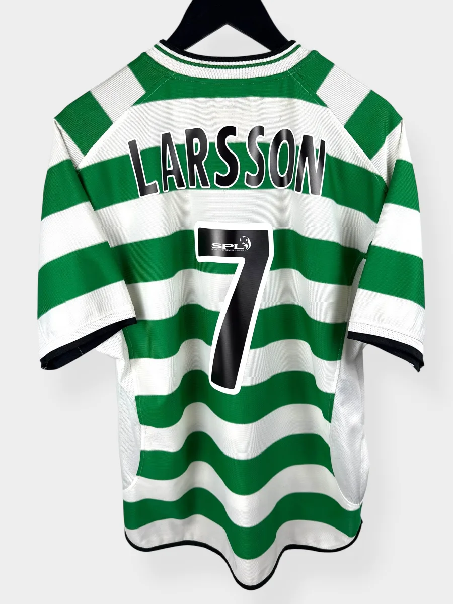 2001-02 CELTIC HOME SHIRT LARSSON #7 L