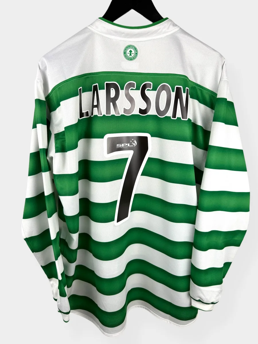 2003-04 CELTIC HOME SHIRT LS LARSSON #7 XL