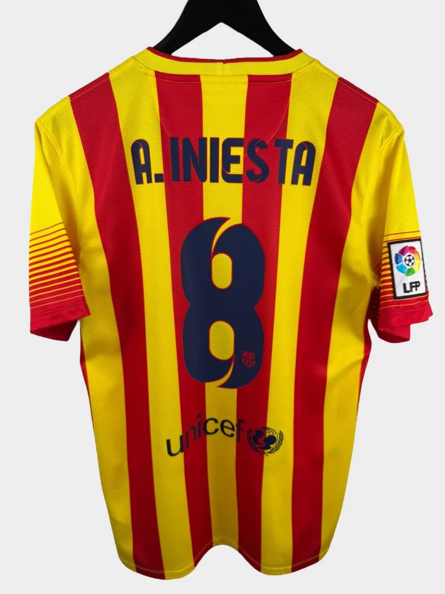 2013-14 BARCELONA AWAY SHIRT INIESTA #8 S