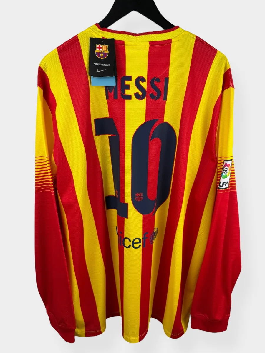 2013-14 BARCELONA AWAY SHIRT LS MESSI #10 XXL