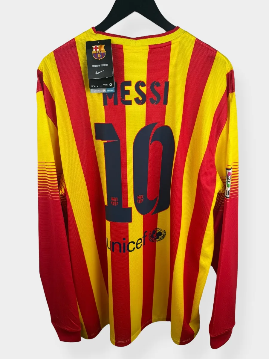 2013-14 BARCELONA AWAY SHIRT LS MESSI #10 XXL