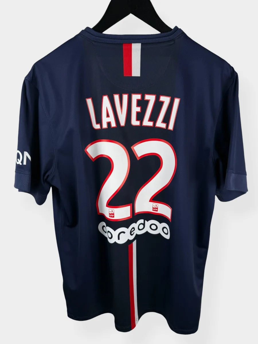 2014-15 PARIS SAINT-GERMAIN HOME SHIRT LAVEZZI #22 L