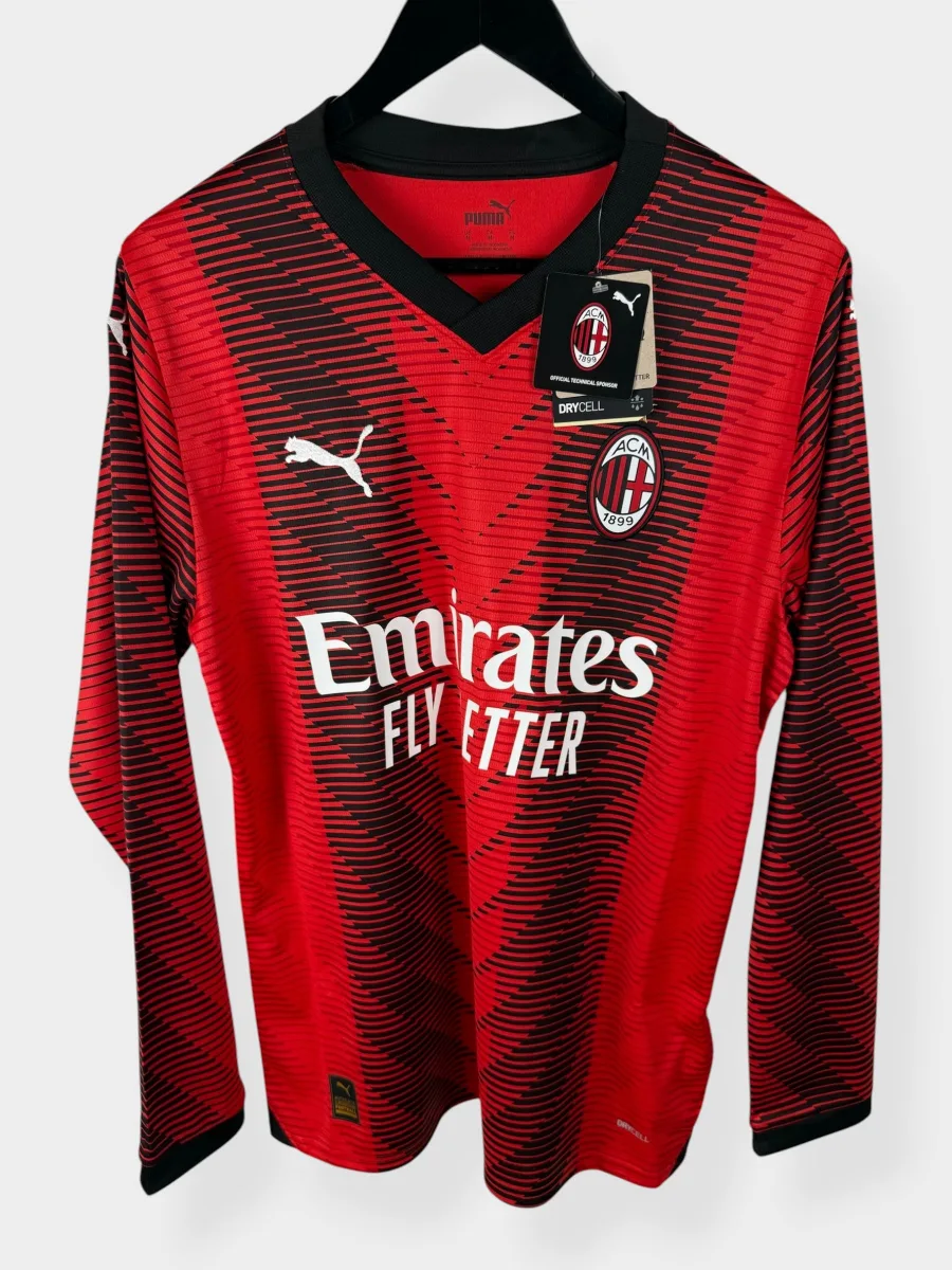 2023-24 AC MILAN HOME SHIRT PLAYER ISSUE LS M